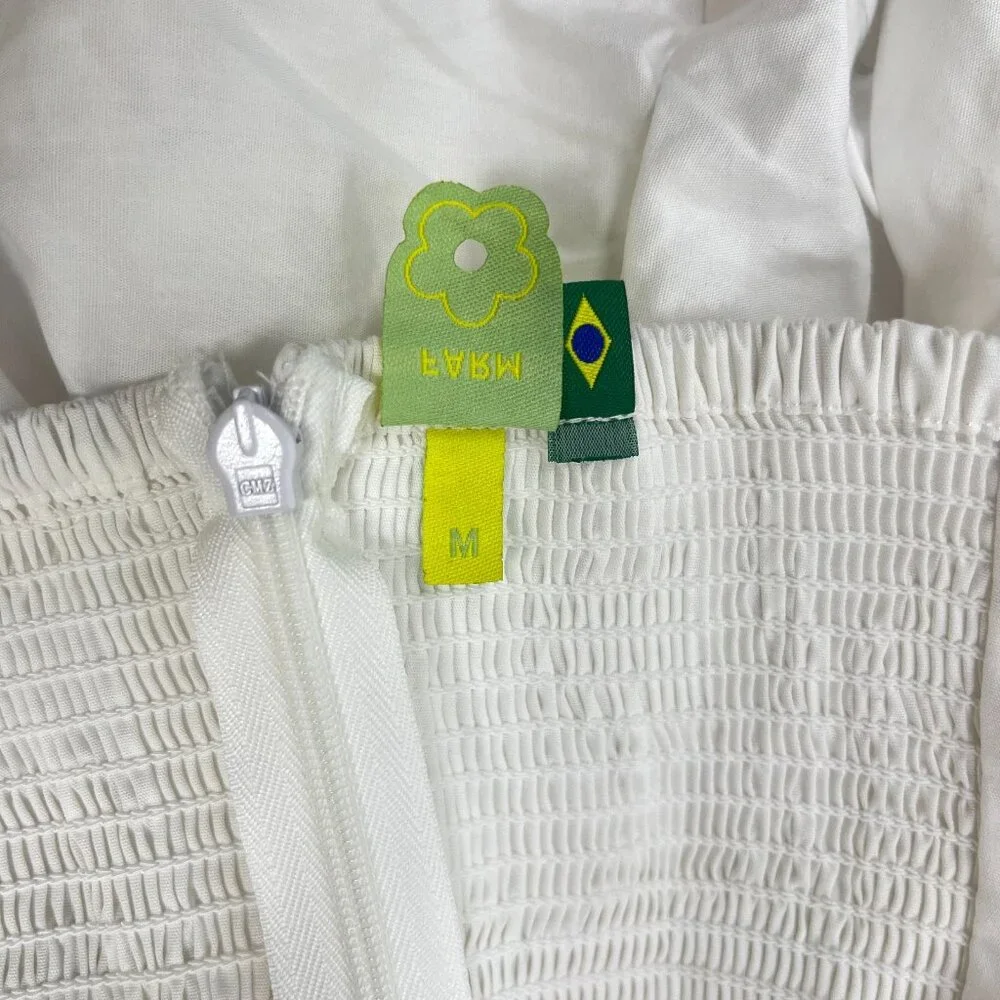 NWOT Farm Rio White Bubble Midi Dress Size M 100% Cotton - Picture 6 of 10